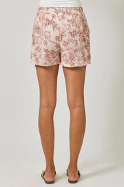 Ariana Blush Floral Printed Gauze Short