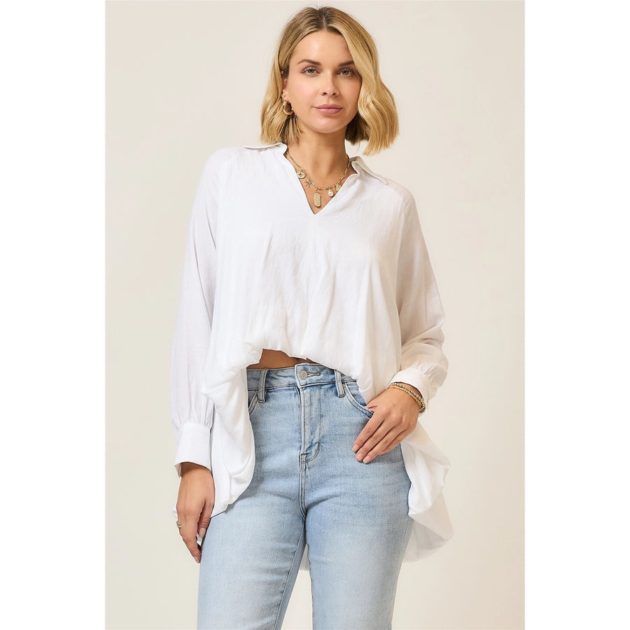Calla Bubble Hem Hi/Low Blouse