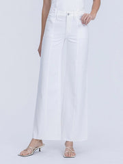 White Noise High Rise Stacked Waistband Wide Leg Jeans