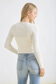 Ellana Floral Embroidery Tie Front Cardigan