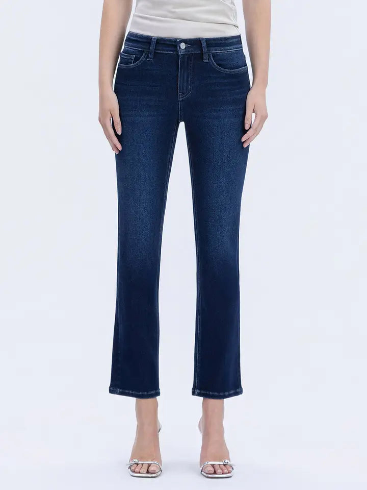 Mystic Mid Rise Slim Straight Ankle Jeans