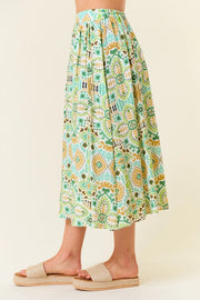 Aine Ikat Printed Midi Skirt