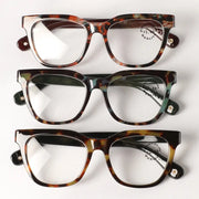 Women's Leopard Retro Square Frame Reading Glasses