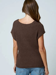 Perry Crew Neck Short Cap Sleeve Sweater