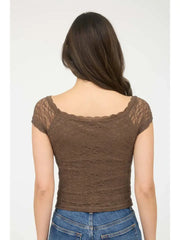 Kira Fitted Lace Knit Top