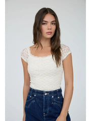 Kira Fitted Lace Knit Top