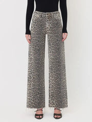 Leopard King High Rise Wide Leg Jeans