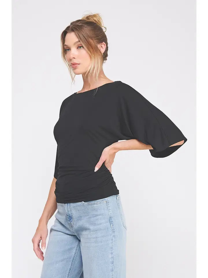 Angelise Kimono Sleeve Side Cinch Top