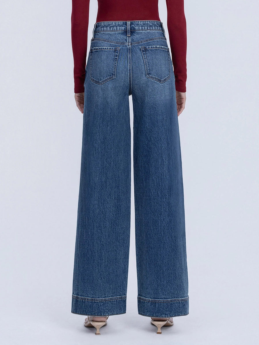 Misunderstood Super High Rise Trouser Hem Baggy Wide Leg Jeans