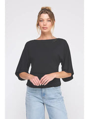 Angelise Kimono Sleeve Side Cinch Top