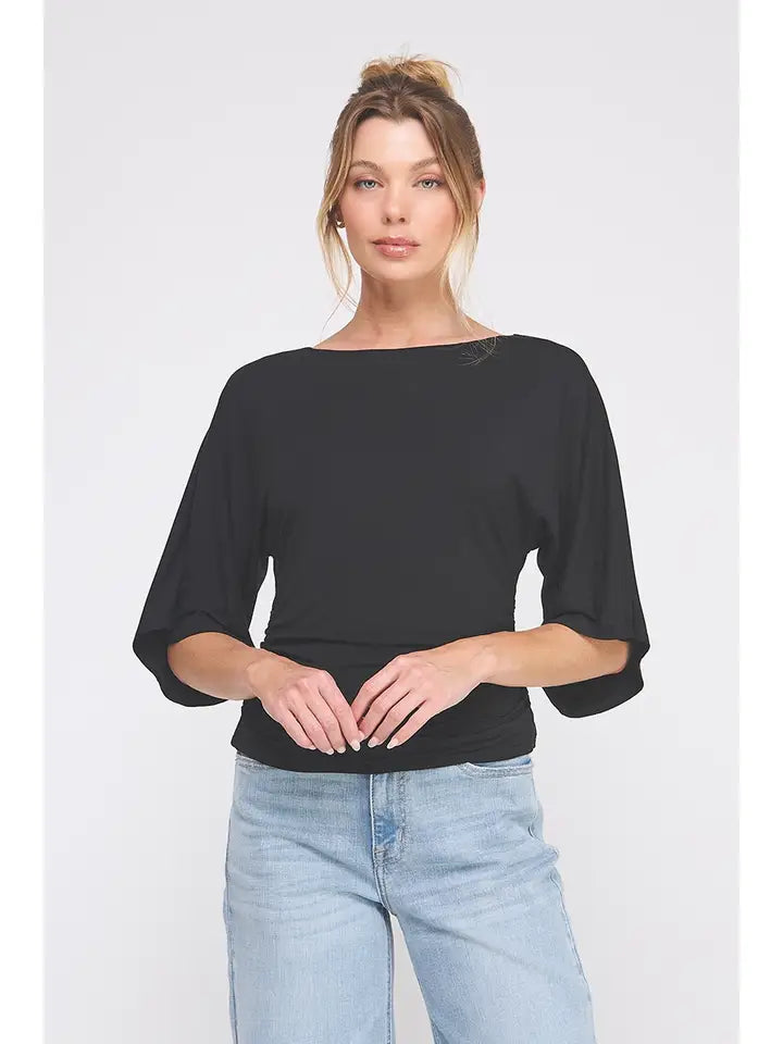 Angelise Kimono Sleeve Side Cinch Top