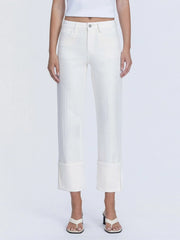 Vanilli High Rise Cuffed Straight Ankle Crop Pants
