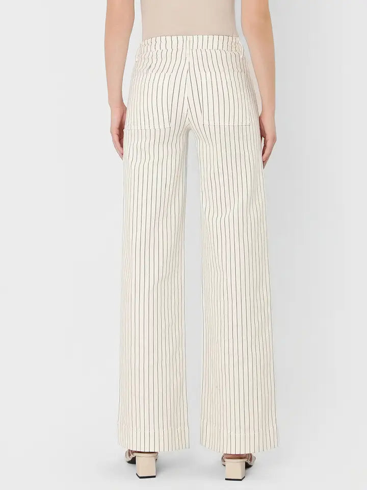 Mob Boss High Rise Striped Wide Leg Jeans
