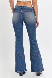 Wild West Mid Rise Western Stitch Super Flare Jeans