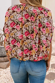 Rosie Floral Print Shift Blouse Top