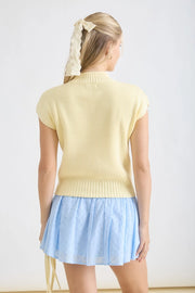 Tricia Mock Neck Short Sleeve Sweater Top