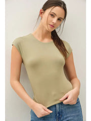 Fawna Cap Sleeve Crop Tee