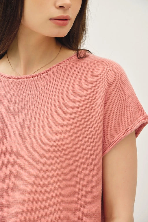 April Basic Knit Sweater Tee Top