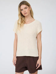 Perry Crew Neck Short Cap Sleeve Sweater