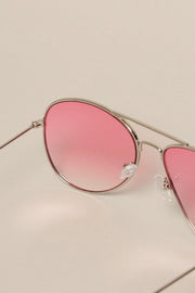Jetstream Classic Lightweight Round Colored Lenses Aviator Sunglasses