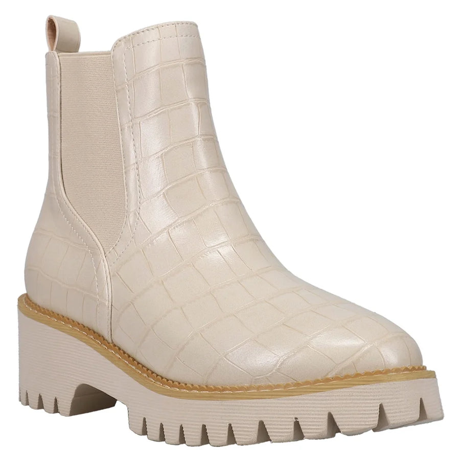 Hey Girl by Corkys Whatever Ivory Croco Ankle Boot