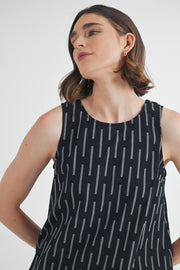 Jena Patterned Woven Muslin Sleeveless Top