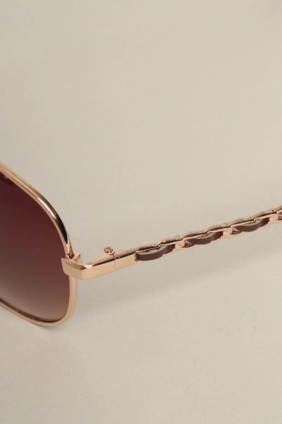 Cougar Classic Aviator Sunglasses with Mini Chain Detail