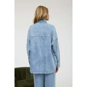 Merrick Washed Denim Button Down Shirt Jacket
