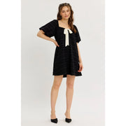 Bellamarie Textured Dress Bow-Tie Front Mini Dress