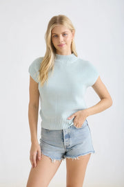 Tricia Mock Neck Short Sleeve Sweater Top