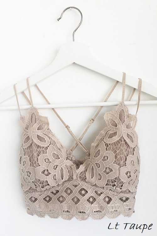 Kaci Floral Scalloped Lace Cami Bralette