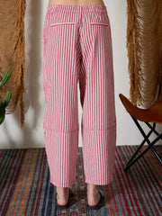 Rizzy Red Ticking Stripe Barrel Pants