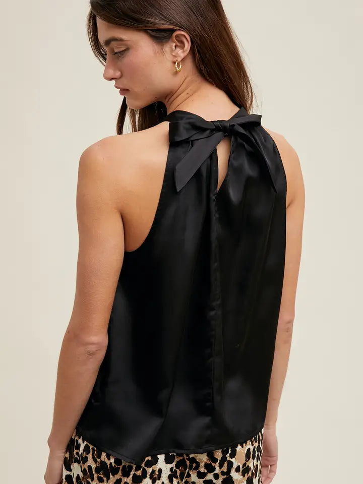 Daryn Satin Halter Blouse