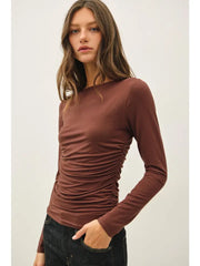 Caterina Boat Neck Long Sleeve Top