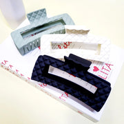 Alexandria Quilted Embossed Matte Color Hair Claw Clip