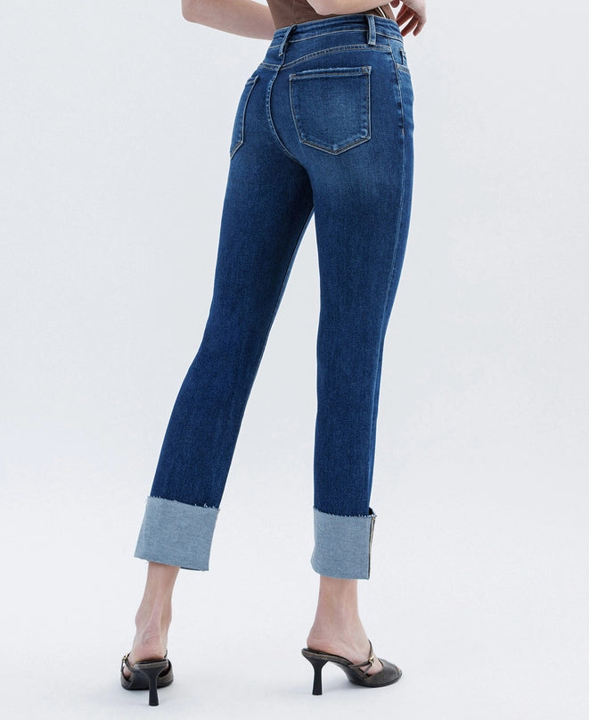 Seger High Rise Cuffed Slim Straight Ankle Crop Jeans