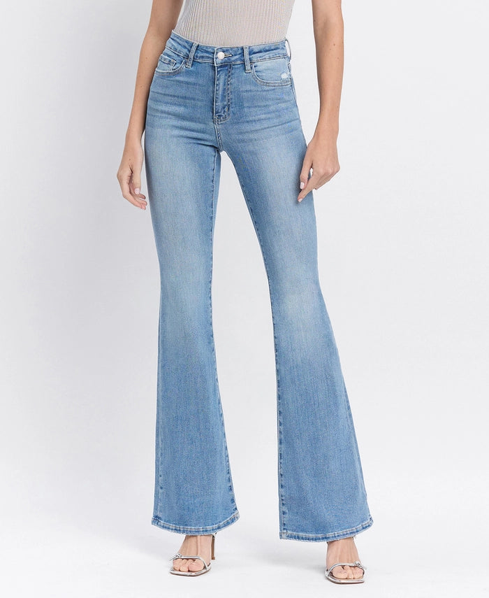 Wild Child High Rise 90's Stretch Vintage Long Flare Jeans