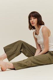 Fawn Seamed Cotton Cargo Pants