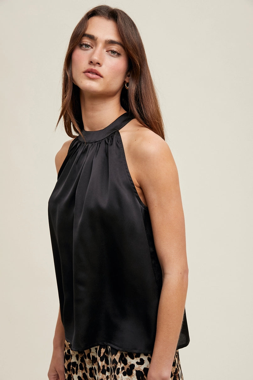 Daryn Satin Halter Blouse