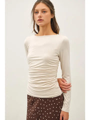 Caterina Boat Neck Long Sleeve Top