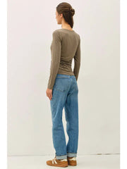 Caterina Boat Neck Long Sleeve Top