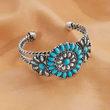 Western Desert Sunburst Statement Cuff Bracelet