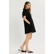 Bellamarie Textured Dress Bow-Tie Front Mini Dress