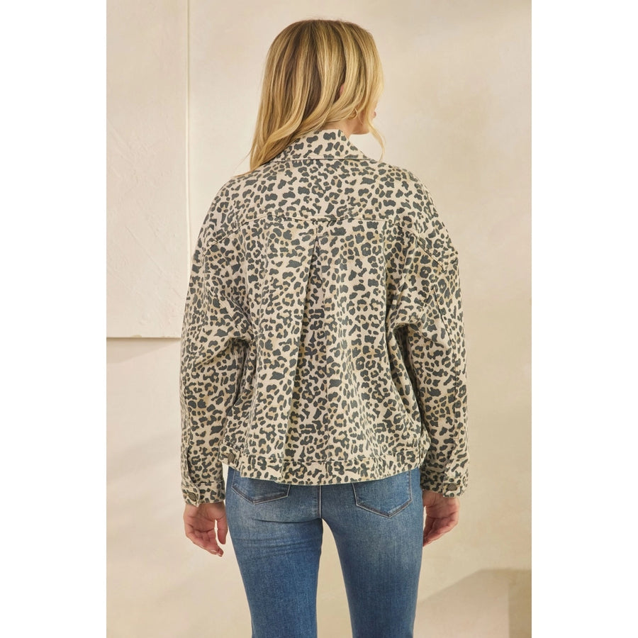 Leopard Print Denim Jacket