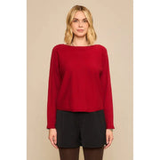 Vanderbilt Boatneck Dolman Long Sleeve Crop Sweater