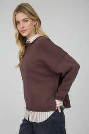 Bridgette Raw Edge Crew Neck Sweater