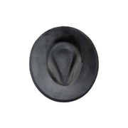 Vegan Pencil Curl Stiff Brim Fedora Hat: Charcoal