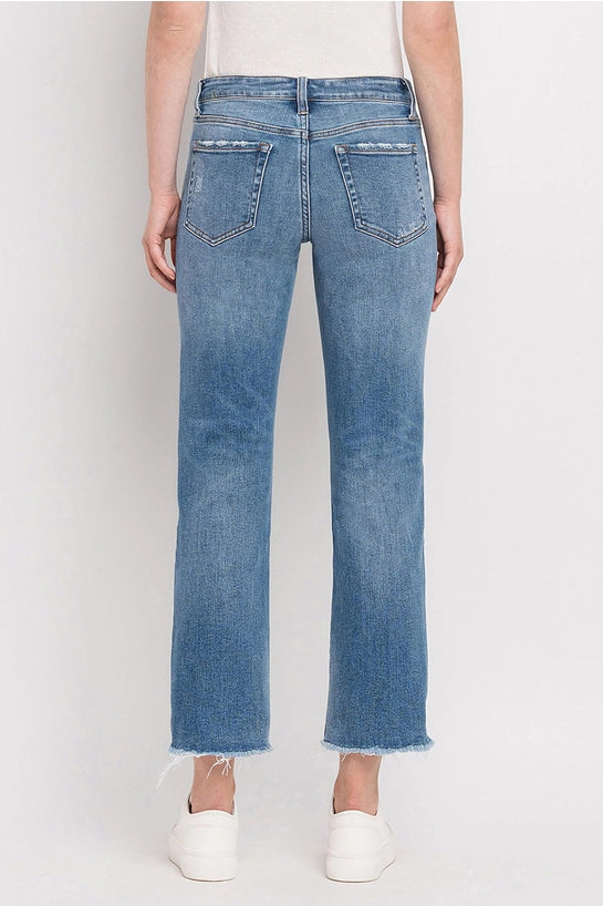 Octane Mid Rise Straight Leg Crop Jeans