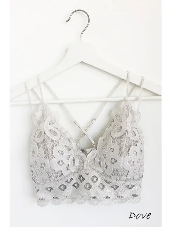 Kaci Floral Scalloped Lace Cami Bralette