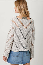 Carlie Chevron Open Weave Sweater